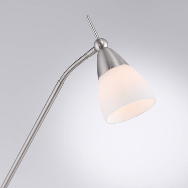 Paul Neuhaus Lampa stojąca Pino, możliwość ściemniania, aluminiowy / szary / cynkowy, salon / jadalnia, metal