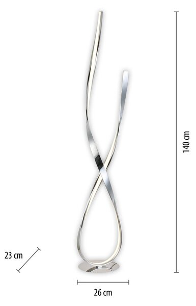 Paul Neuhaus Lampa stojąca LED Linda, możliwość ściemniania, chromowy / srebrny, salon / jadalnia, metal, nowoczesny