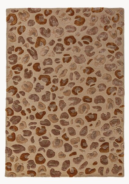 Ręcznie tuftowany dywan z wiskozy z wypukłym wzorem Leopard