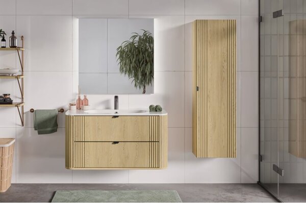 Szafka pod umywalkę OVALIA CREMONA 2S 100cm dąb cremona