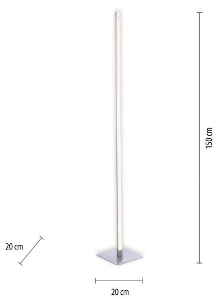 JUST LIGHT. GmbH Lampa stojąca LED Bella, możliwość ściemniania, aluminiowy / szary / cynkowy, salon / jadalnia, aluminium, nowoczesny