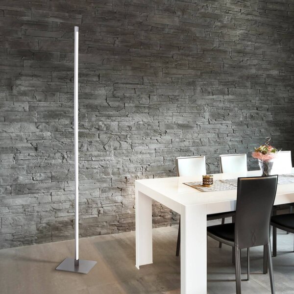 JUST LIGHT. GmbH Lampa stojąca LED Bella, możliwość ściemniania, aluminiowy / szary / cynkowy, salon / jadalnia, aluminium, nowoczesny