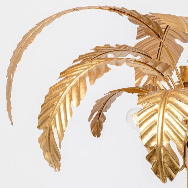 KARE Lampa stojąca designerska Palmera, mosiężny / złoty, salon / jadalnia, metal, design