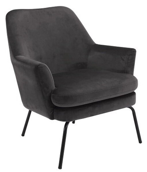 Welwetowy fotel ciemnoszary Z8-D23