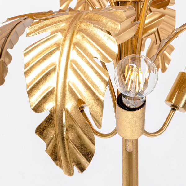 KARE Lampa stojąca designerska Palmera, mosiężny / złoty, salon / jadalnia, metal, design