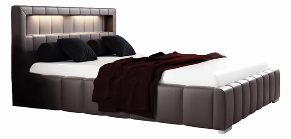 Łóżko 120x200 Tapicerowane Malaga + Pojemnik + LED Tkaniny I Kolory Do Wyboru