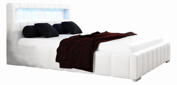 Łóżko 120x200 Tapicerowane Malaga + Pojemnik + LED Tkaniny I Kolory Do Wyboru