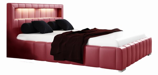Łóżko 120x200 Tapicerowane Malaga + Pojemnik + LED Tkaniny I Kolory Do Wyboru