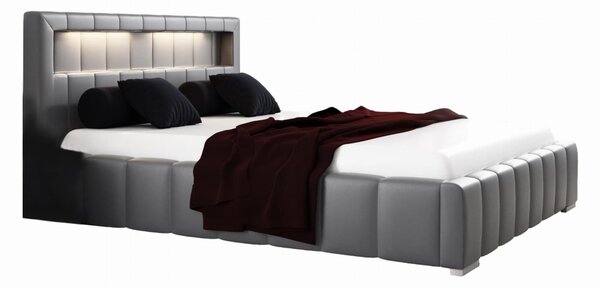 Łóżko 140x200 Tapicerowane Malaga + Pojemnik + LED Tkaniny I Kolory Do Wyboru