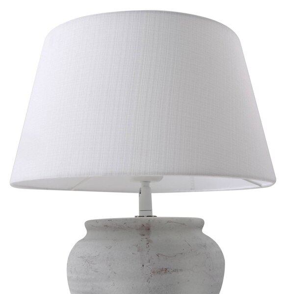 Lampa stołowa Aelith Lindby, biały / opal, salon / jadalnia, tkanina / materiał / jedwab, dworkowy / rustykalny