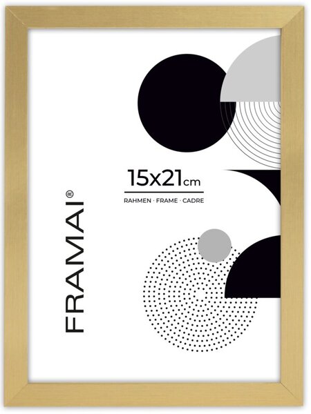Ramka na zdjęcia 15x21 cm rama MDF ramki do zdjęć 21x15 cm kolor złoty FRAMAI®