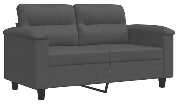 Sofa 2-osobowa, czarna, 120 cm, tapicerowana mikrofibrÄ