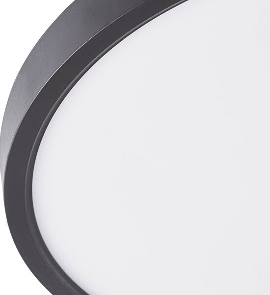 Inteligentna lampa sufitowa Pravin Lindby, możliwość ściemniania, czarny, salon / jadalnia, tworzywo sztuczne, nowoczesny
