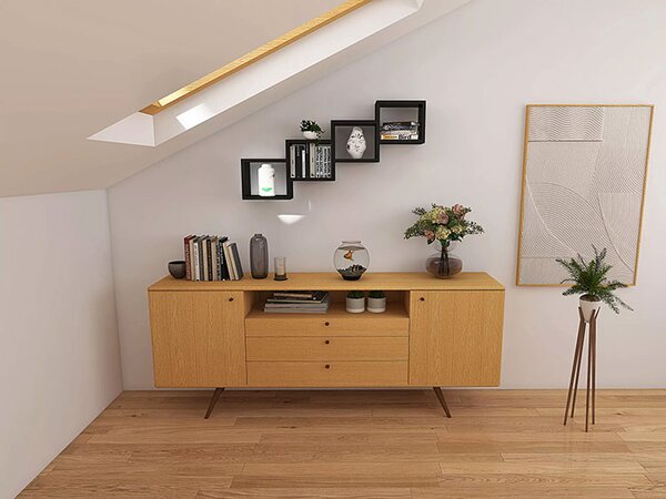 Czarna wisząca półka w stylu loft G3-T23