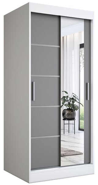 Szafa przesuwna w kolorze biały + antracyt F2-P35