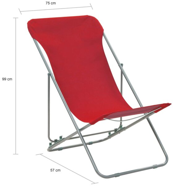 Komplet czerwonych krzeseł plażowych K0-Z88