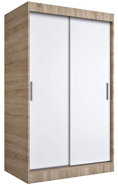 Szafa z przesuwanymi drzwiami dąb sonoma + biały 120 cm G4-C47