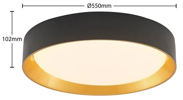 Lampa sufitowa LED Kambia Lindby, czarny, salon / jadalnia, aluminium, nowoczesny