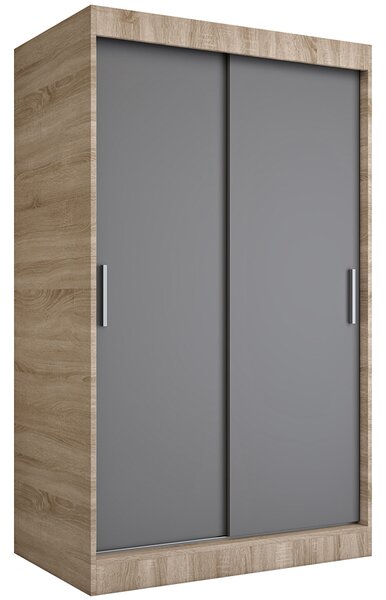 Szafa przesuwna dąb sonoma + antracyt 120 cm A4-F21