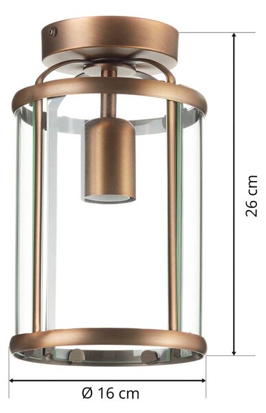 Steinhauer Lampa sufitowa PIMPERNEL, możliwość ściemniania, brązowy / mosiężny, salon / jadalnia, metal, antyczny