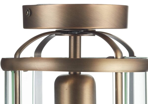 Steinhauer Lampa sufitowa PIMPERNEL, możliwość ściemniania, brązowy / mosiężny, salon / jadalnia, metal, antyczny