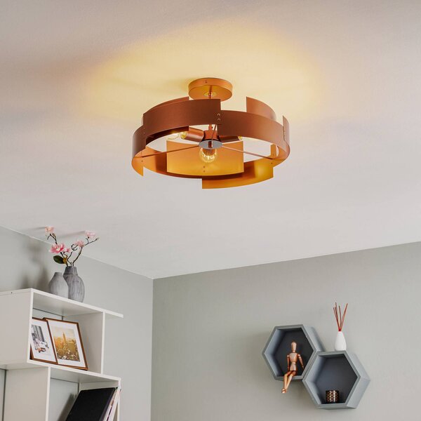 Lampa sufitowa Tori Euluna, możliwość ściemniania, miedziany, salon / jadalnia, metal, nowoczesny
