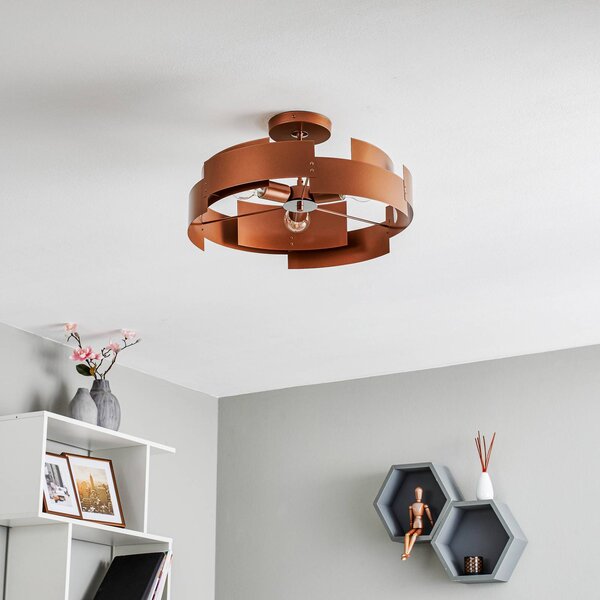 Lampa sufitowa Tori Euluna, możliwość ściemniania, miedziany, salon / jadalnia, metal, nowoczesny