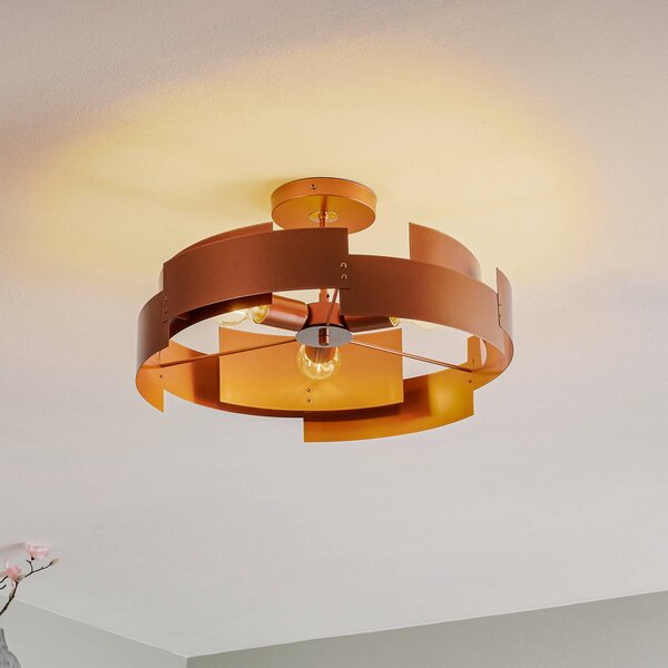 Lampa sufitowa Tori Euluna, możliwość ściemniania, miedziany, salon / jadalnia, metal, nowoczesny