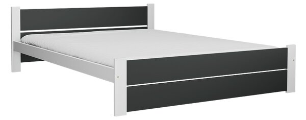 Łóżko IKAROS DOUBLE 180 x 200 cm, antracyt/biały Stelaż: Ze stelażem listwowym rolowanym elastycznym, Materac: Bez materaca