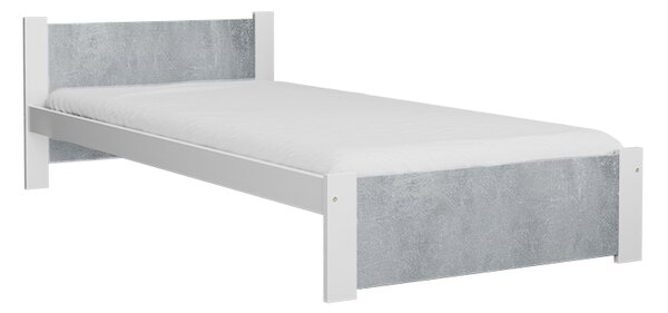 Łóżko IKAROS 90 x 200 cm, beton/biały Stelaż: Bez stelaża, Materac: Materac Sommera 18 cm