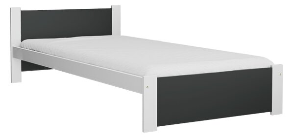 Łóżko IKAROS 90 x 200 cm, antracyt/biały Stelaż: Ze stelażem listwowym rolowanym, Materac: Bez materaca