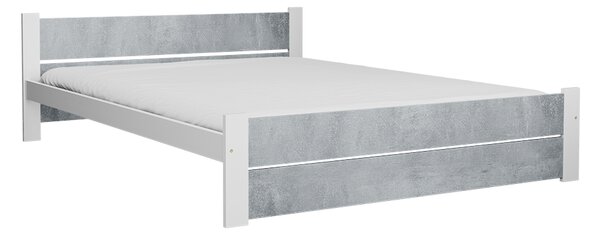 Łóżko IKAROS DOUBLE 140 x 200 cm, beton/biały Stelaż: Ze stelażem listwowym rolowanym, Materac: Bez materaca