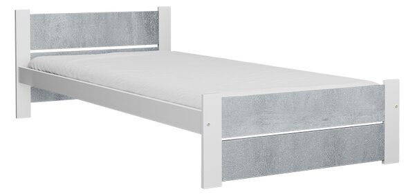 Łóżko IKAROS DOUBLE 90 x 200 cm, beton/biała Stelaż: Ze stelażem listwowym rolowanym elastycznym, Materac: Bez materaca