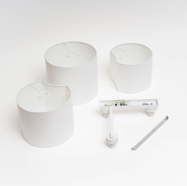 Lampa sufitowa Mona TK Lighting, możliwość ściemniania, biały / opal, sypialnia, tkanina / materiał / jedwab, nowoczesny