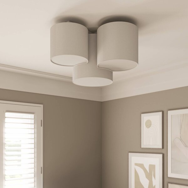 Lampa sufitowa Mona TK Lighting, możliwość ściemniania, biały / opal, sypialnia, tkanina / materiał / jedwab, nowoczesny
