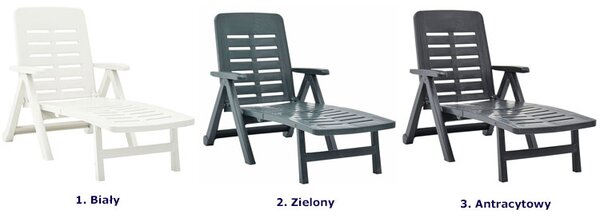 Zielony regulowany leżak ogrodowy z podłokietnikami Z2-B36