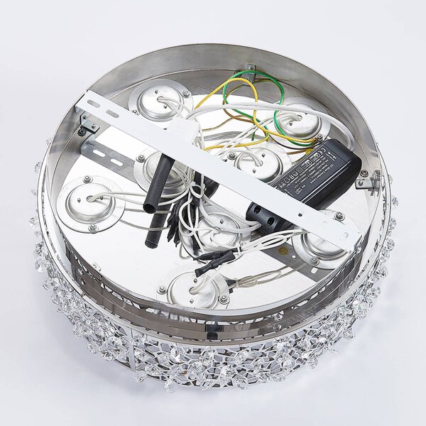 Lampa sufitowa LED Felias Lucande, chromowy / srebrny, sypialnia, nowoczesny