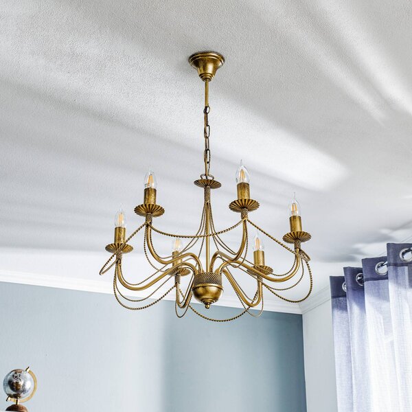 Żyrandol Tori 6 EMIBIG LIGHTING, możliwość ściemniania, mosiężny / złoty, salon / jadalnia, metal, antyczny