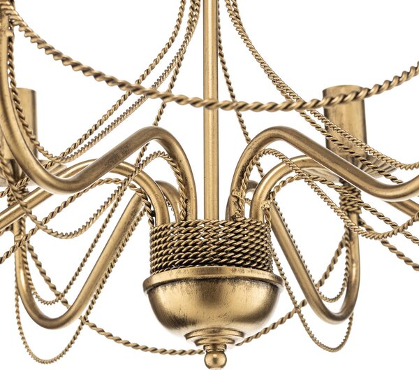Żyrandol Tori 6 EMIBIG LIGHTING, możliwość ściemniania, mosiężny / złoty, salon / jadalnia, metal, antyczny