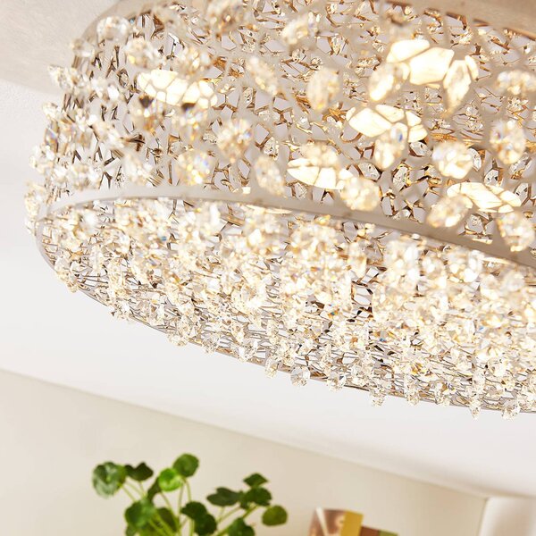 Lampa sufitowa LED Felias Lucande, chromowy / srebrny, sypialnia, nowoczesny