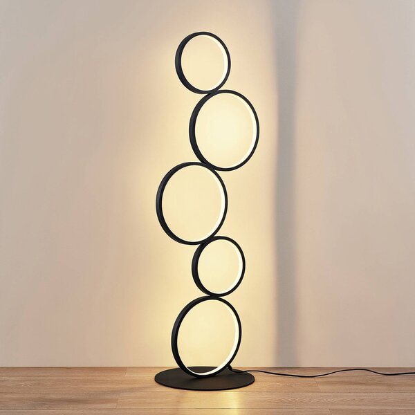 Lampa stojąca LED Jacek Lindby, czarny, salon / jadalnia, metal, nowoczesny