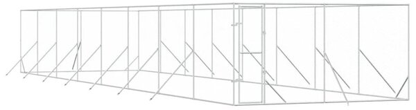 Kojec zewnętrzny dla psa, srebrny, 4x16x2 m, stal galwanizowana