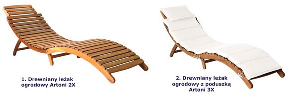 Składany drewniany leżak ogrodowy W6-P65