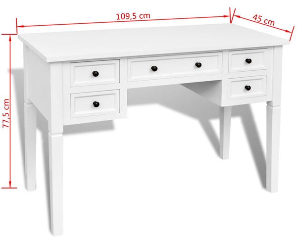 Białe minimalistyczne biurko z szufladami A2-B44