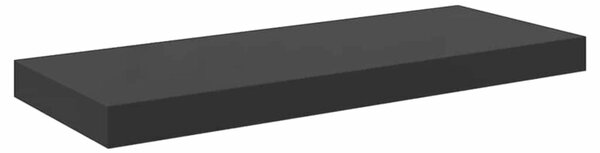 Półka ścienna, wysoki połysk, czarna, 60x23,5x3,8 cm, mdf