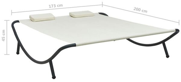 Dwuosobowy nowoczesny leżak ogrodowy kremowy F6-Z78