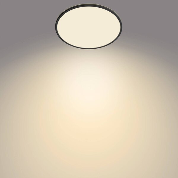 Philips Lampa sufitowa LED Superslim, możliwość ściemniania, czarny, biuro, metal