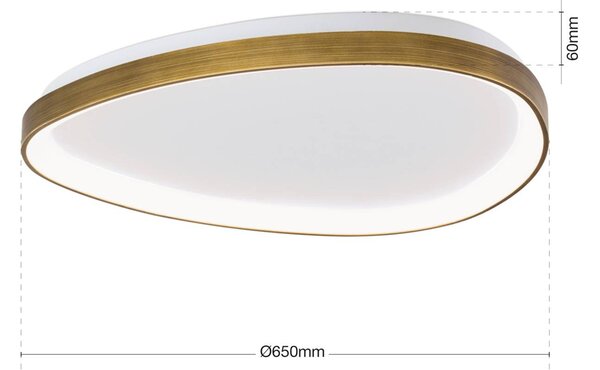 ORION Lampa sufitowa LED Charlie, brązowy / mosiężny, salon / jadalnia, tworzywo sztuczne, nowoczesny