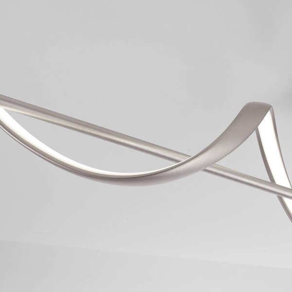 Q-Smart-Home Inteligentna lampa sufitowa Q-Swing, możliwość ściemniania, aluminiowy / szary / cynkowy, salon / jadalnia, aluminium, nowoczesny