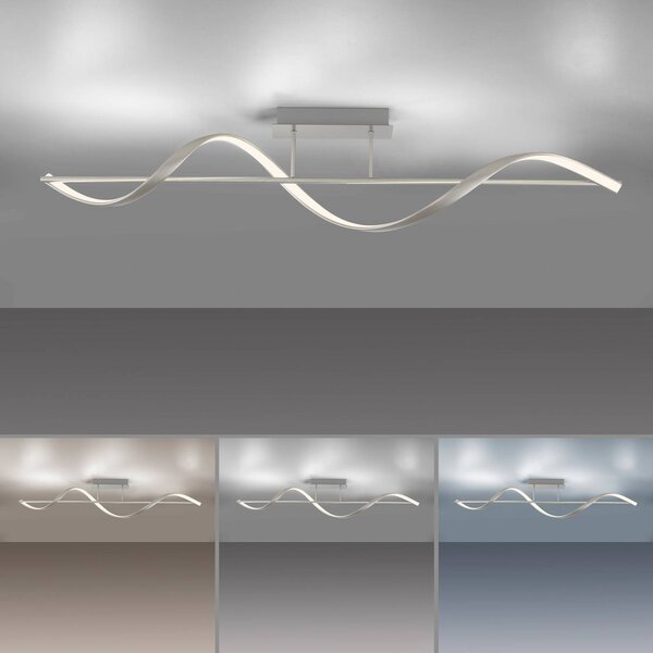 Q-Smart-Home Inteligentna lampa sufitowa Q-Swing, możliwość ściemniania, aluminiowy / szary / cynkowy, salon / jadalnia, aluminium, nowoczesny